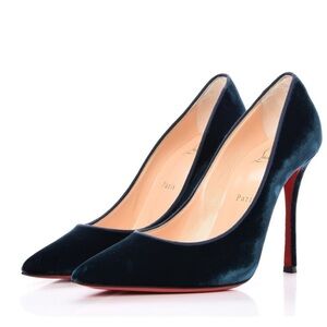 Christian Louboutin Navy Velvet Heels